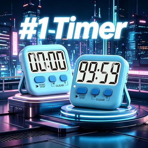 Antonki 2 Pack Digital Timer for Kids Classroom Kitchen Timers for Cooking - color: Clear Blue