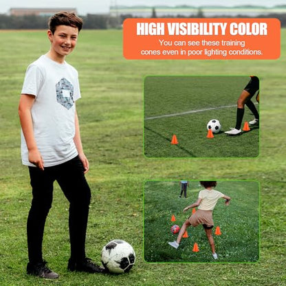 XIHIRCD 20pcs Soccer Cones, 3.15 Inch Mini Practice Cones Sports Cones - color: Orange