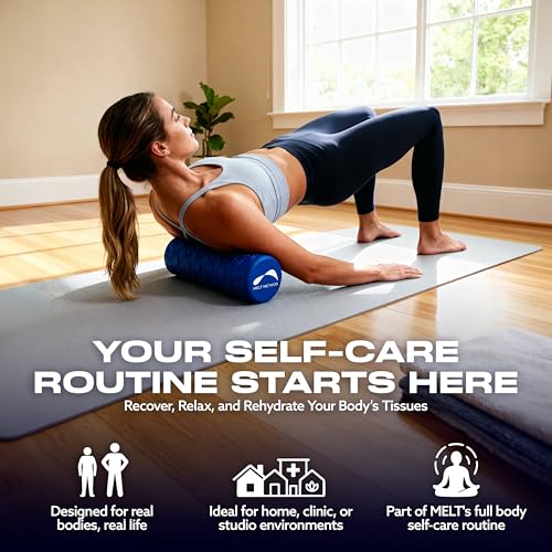 MELT Method 18 Inch Travel Soft Foam Roller- Half the Length of The MELT Full Body Roller | Portable Travel Size, Cross-Linked Memory Foam, Latex-Free, Myofascial Release, Lower Back, Hips, Neck, Shoulders