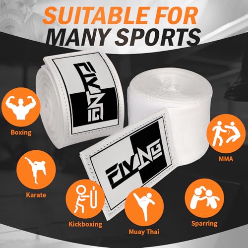 Premium Handwraps 180 inches for Men & Women - color: White, size: 4.5m