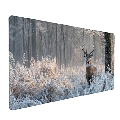 Animal Mouse Pad, Tree Extended Large Desk Mat 24x12in, Gaming Mouse Pad with Non-Slip Rubber Base, Stitched Edges Mousepad Waterproof, Computer Desk Accessories, Keyboard Mat, for PC, Gaming 0-6097 - color: Animal10, size: 24x12in