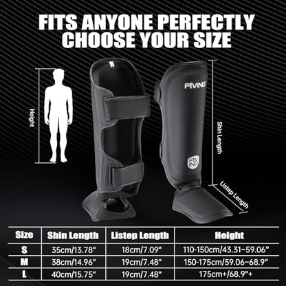 Muay Thai Shin Guards for Kids - color: Black, size: Medium