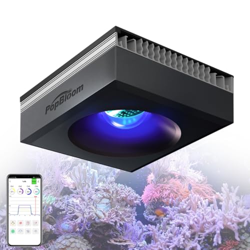 RL90 Aquarium LED Reef Light 100W, Smart-APP Control Full Spectrum Marine LED for Saltwater Coral Fish Tanks (Black, V3 Arm Kit)