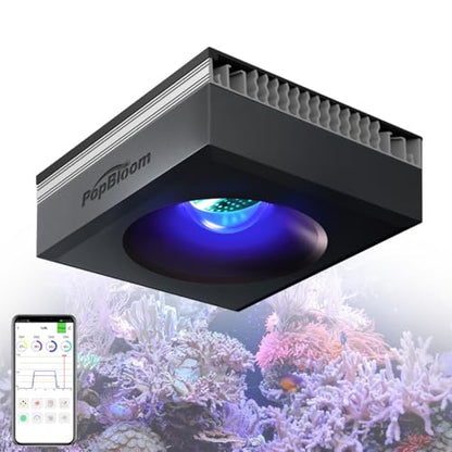 RL90 Aquarium LED Reef Light 100W, Smart-APP Control Full Spectrum Marine LED for Saltwater Coral Fish Tanks (Black, V3 Arm Kit)
