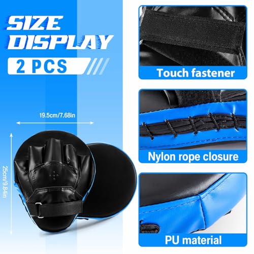 5-in-1 Kids Boxing Pads Gloves Kick Punching Mitts Set with - color: Blue, size: 8 oz