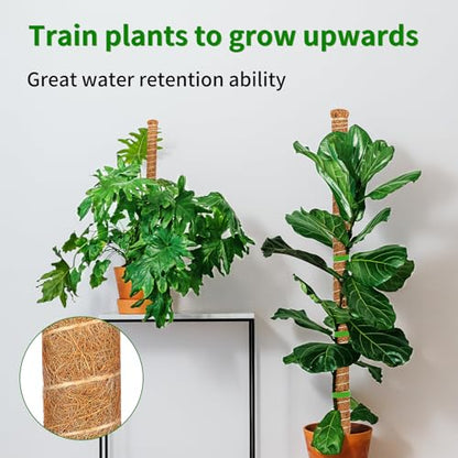 2 Pack 28 Inch Moss Pole Monstera Plant Support, Coir Moss Poles for Climbing Indoor Plants, Bendable Plant Stake Trellis for Potted Plant, Pothos, Philodendron - size: 2 Pack ( 28-Inch)