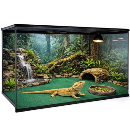 47" x 24" Large Reptile Carpet Terrarium Liner Bedding Reptile Substrate Mat Tank Accessories for Bearded Dragon Snake Lizard Tortoise Leopard Gecko (Green) - color: Green