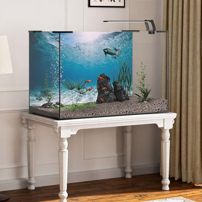 36x18 inches Polyester Undersea Theme Ocean Floor Aquarium Background Tropical Fish Tank Background - color: Blue, size: 36x18 inches