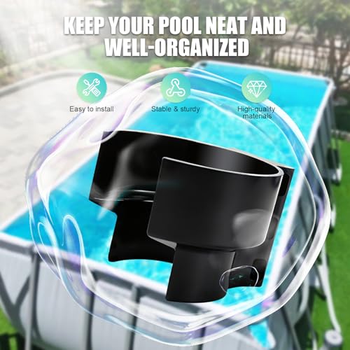 Nirvany Swimming Pool Plunger Valve Bracket, Pool Hose Holder & Pool Intake Hose Bracket, Anti-Slip Pool Valve Support, Pool Pipe Holder Compatible with Most Brands