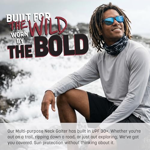 S A Soul of Adventure Single UV Face Shield | UV 30+ Multipurpose Neck Gaiter Balaclava for Adults - color: Whiteout American Flag