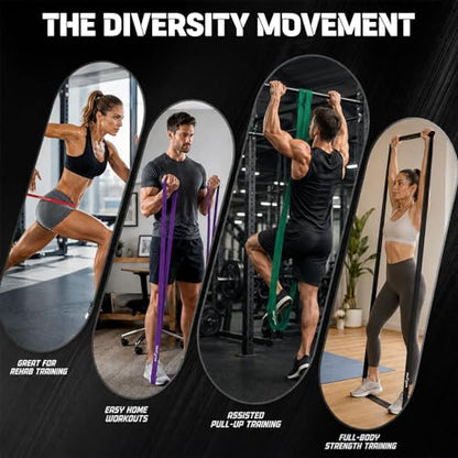 5-Pack Resistance Bands Set, Exercise Bands with Handles & Door Anchor, Stretch Bands for Pull Up Assistance, Home Gym & Strength Training