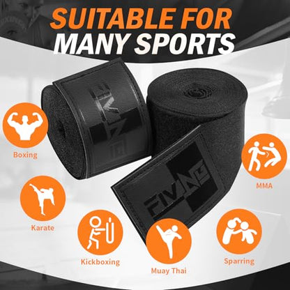 Premium Handwraps 180 inches for Men & Women - color: Black, size: 4.5m