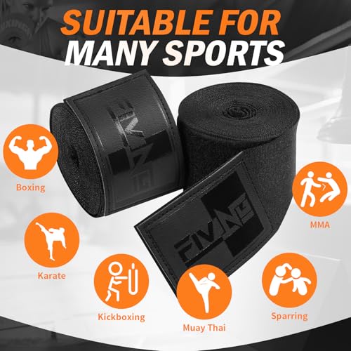Premium Handwraps 180 inches for Men & Women - color: Black, size: 3m