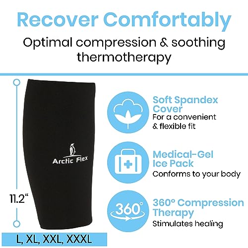Arctic Flex Ice Sleeve for Knee, Elbow, Arm - Hot & Cold Freeze Pack Wrap for Tennis Pain Relief, Tendonitis - Gel Compression Brace for Injuries - Therapy Compress - Reusable, 360 Coverage - size: Large
