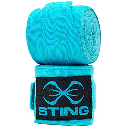 STING Elasticized Boxing Hand Wraps, Boxing Equipment for Professional Competition and Training - color: Teal Blue, size: 180 Inch