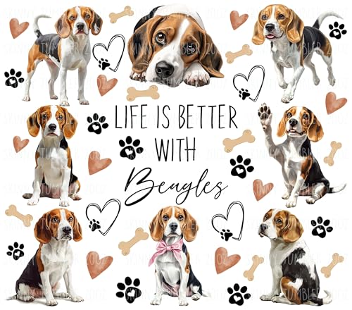 Life Is Better With Dogs Beagle Skinny Tumbler 20Oz - Happy Mother's Day Tumbler - Beagle Dog Tumblers - Birthday Gift Dog Mom - Gift For Dogs Lovers - Pet Lover Mug