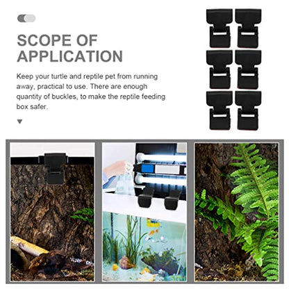 Totority 6pcs Cylinder Lock: Snake Tank Aquarium Clips Escape Screen Clip Snake Cage Clips Glass Cover Support Holder Plastic Turtle Tank Terrarium Cover Clips