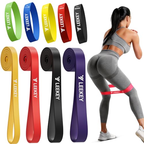 Resistance Bands for Pull Up Assist, Stretch Bands & Exercise Workout Set - color: 5-85LBS COLOR+Mini Bands