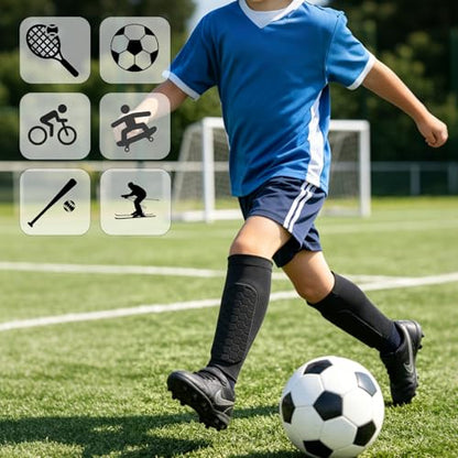 Soccer Shin Guards, Shin Defenders for Kids Youth Adult Ski Shin Guards Pads for 2-18 Years Old Calf Compression Sleeve with Honeycomb Pads, Lightweight Calf Protective Gear for Football - size: Small