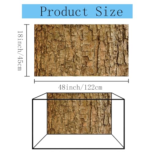 48x18 inches Aquarium Fabric Background Natural Tree Bark Aquarium Backdrop Wood Grain Fish Tank Aquatic Plants Background
