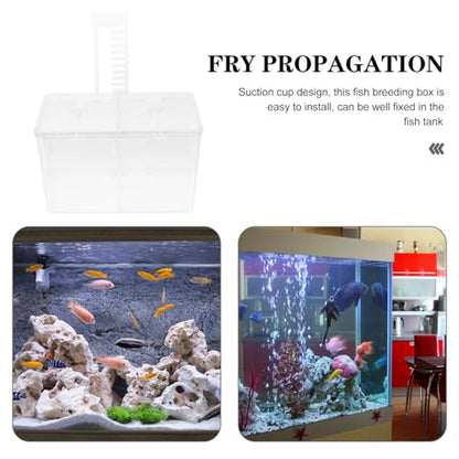 BESPORTBLE Fish Breeding Hatchery Box with Hooks, Aquarium Isolation Nursery Tank, Dual-Chamber Incubator for Tropical Fish Fry and Guppy Breeding in Home Aquariums