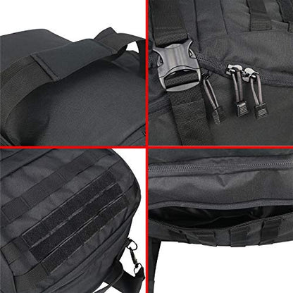 3 in 1 Tactical Travel Duffel Bag Backpack, Heavy Duty Military Gym Bag - color: Black, size: 30L,(19x10x8)Inches