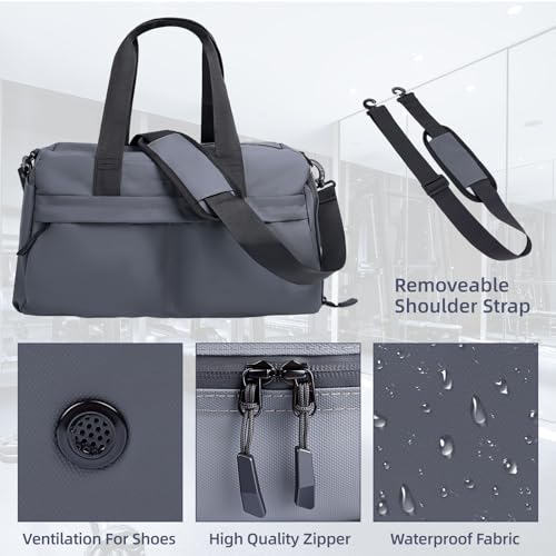 Small Gym Bag for Men Women - 17" Waterproof Duffel Bag