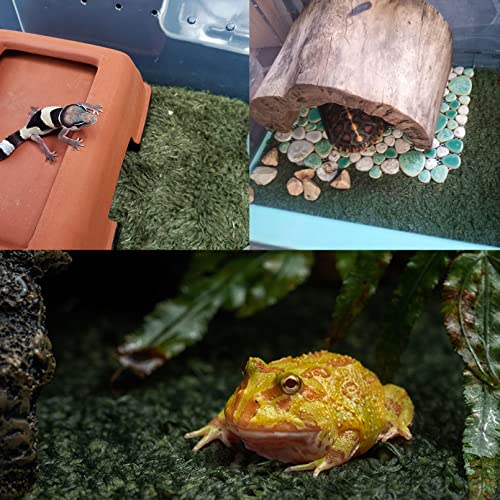 2 PCS Reptile Carpet Mat Terrarium Bedding Substrate Liner Mat Imitation Rainforest Crawler Mats for Snakes Bearded Dragon Gecko Chameleon Turtles Iguana（23.62 X 15.74 in）