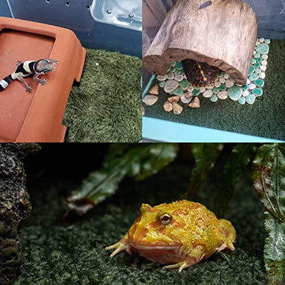 2 PCS Reptile Carpet Mat Terrarium Bedding Substrate Liner Mat Imitation Rainforest Crawler Mats for Snakes Bearded Dragon Gecko Chameleon Turtles Iguana（23.62 X 15.74 in）