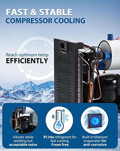 160L Aquarium Water Cooler 42GAL Fish Tank Chiller Special Quiet Design Refrigeration Compressor for Waterweeds Jellyfish Coral Crystal Shrimp (42gal/160L)