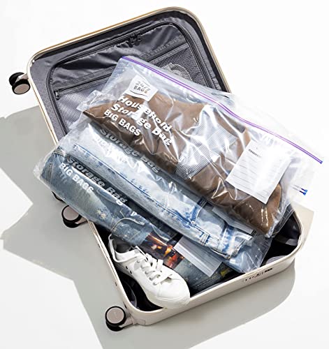 9 XXX-Large Plastic Storage Bags, 20 Gallons, Zero BPA, Double Zipper Seal, 3 Mils Thick, Double Layer Carry Handle, 24"x32"x7", Moving, Seasonal, Travel - size: 20 GALLONS