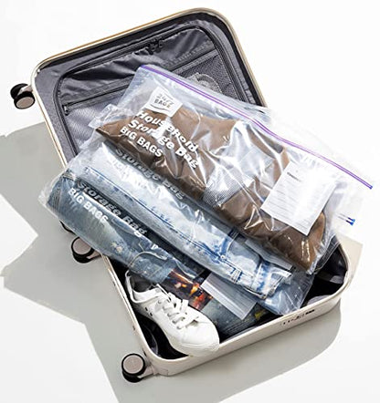 9 XXX-Large Plastic Storage Bags, 20 Gallons, Zero BPA, Double Zipper Seal, 3 Mils Thick, Double Layer Carry Handle, 24"x32"x7", Moving, Seasonal, Travel - size: 20 GALLONS