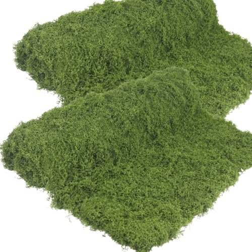 FAICOIA 2 Pcs Artificial Moss Mat for Decorating Mossy Table Runner Fake Moss Rug Dark Green 39" x 39" Faux Grass Roll for Plants Indoor Planters Crafts DIY Table Fairy Garden Wedding Easter 100x100cm - color: Dark Green, 2 Pcs-39 x 39 Inch/100x100cm