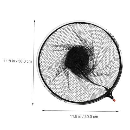 FRCOLOR Nylon Fishing Landing Net Head with Nano-Coated Titanium Alloy Frame, 30cm Fine Mesh Landing Net Accessory for Freshwater and Saltwater Fishing