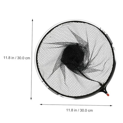 FRCOLOR Nylon Fishing Landing Net Head with Nano-Coated Titanium Alloy Frame, 30cm Fine Mesh Landing Net Accessory for Freshwater and Saltwater Fishing