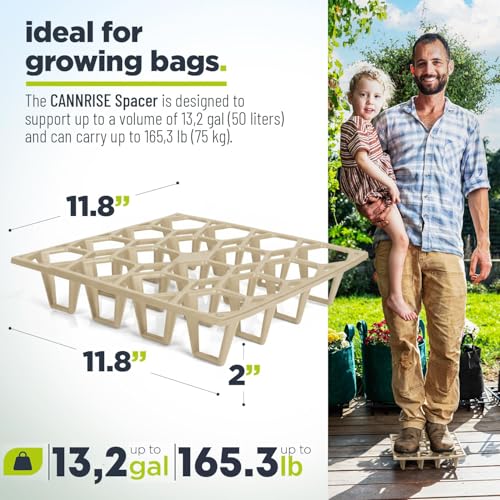 Pot Holder Plant Stand, Plant Riser, Modular Pot Spacer for Indoor and Outdoor Planters & Containers – UV-Resistant Drainage Tray for Airflow, Root Health & Cleaner Surfaces - 19.7x7.5x2.4 inches (Standard White, 10 Pack)
