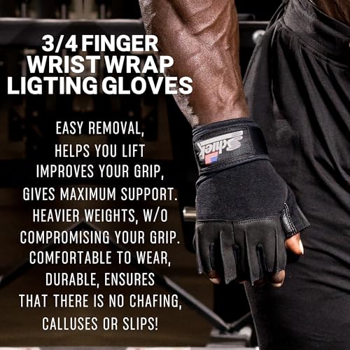 Schiek Sports 540 Platinum Lifting Gloves, Gym Workouts | Wrist support, weight training, durable grip, comfortable palm padding, weightlifting gloves, sports wrap, gym gloves for men - size: X-Small