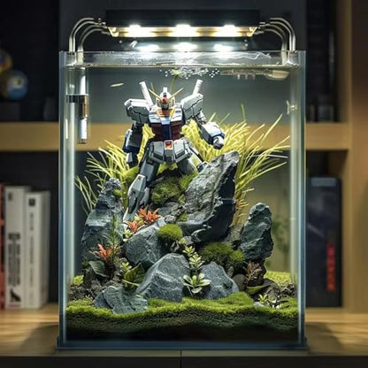 3 Gallon Glass Fish Tank, Easy to Maintain Small Aquarium for Betta/Snails/Shrimp and Aquatic Planting.