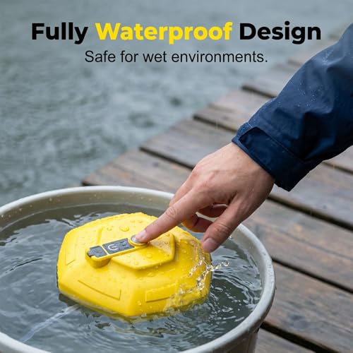 IPX7 Floating Rechargeable Bait Bucket Aerator,3000mAh Portable Live Bait Oxygen Pump,Ultra-Quiet Bubbler for Fishing,Minnow Bucket,Fish Tank,Livewell & Bait Transportation