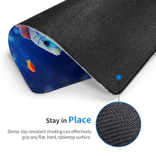 Coral Reef Fish Aquarium Mouse Pads Custom Design, Waterproof Gaming Mousepad Washable Computer Mousepads with Non-Slip Rubber Base Square Mouse Mat for Laptop Office Home 10 x 12 inch