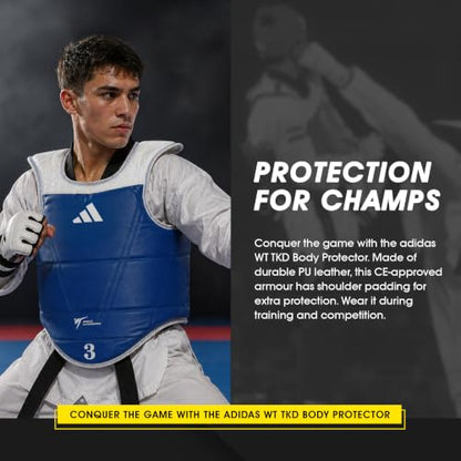 Adidas WT Taekwondo Martial Arts TKD Body Protector Chest Guard - size: 3 (Medium)