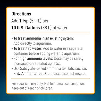 Fritz Aquatics ACCR Water Conditioner Instantly Removes Toxic Ammonia/Chlorine & Chloramines for Fresh & Salt Water Aquariums (16-Ounce) - size: 16 oz