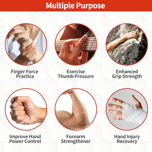 Adjustable Grip Strength Trainer Kit 5-in-1 with Counter, Hand Gripper & Finger Exerciser for Forearm Strength, Physical Therapy for Carpal Tunnel & Arthritis, Portable Workout Equipment for Rock Climbing & Gym, Gifts for Men