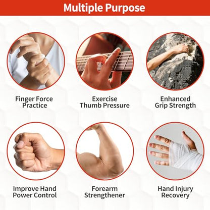 Adjustable Grip Strength Trainer Kit 5-in-1 with Counter, Hand Gripper & Finger Exerciser for Forearm Strength, Physical Therapy for Carpal Tunnel & Arthritis, Portable Workout Equipment for Rock Climbing & Gym, Gifts for Men
