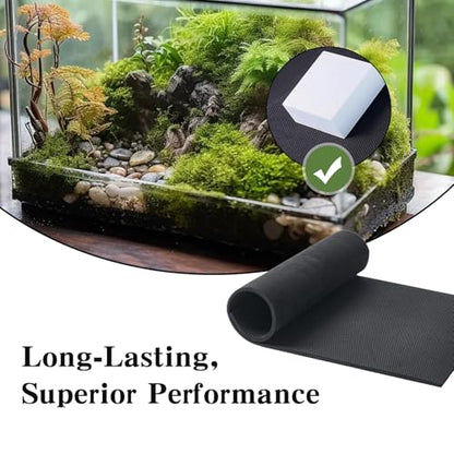 2PCS Aquarium Leveling Mat, 14x25x0.2 Inches Fish Tank Mat Under Tank - Neoprene Non-Slip Shockproof Waterproof, Textured Surface for Uneven Floors, Easy-Cut Edges, Aquarium Mat