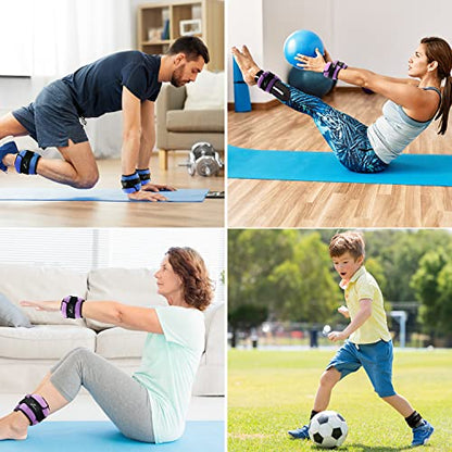 Sportneer Adjustable Ankle Weights with Removable Weights, Easy to Adjust - color: Purple