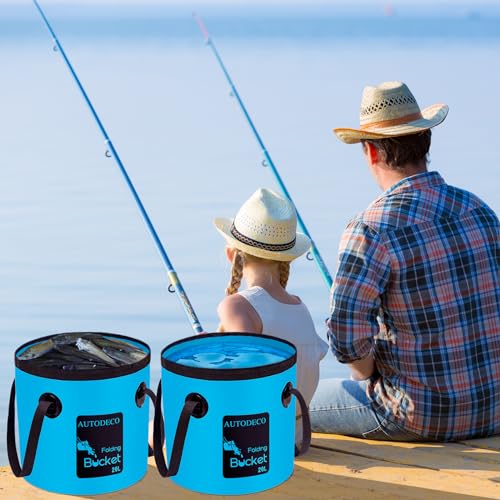 5 Gallon Collapsible Bucket Water Container Portable Wash Basin for Fishing Camping Car Washing Hiking 20L - color: Blue
