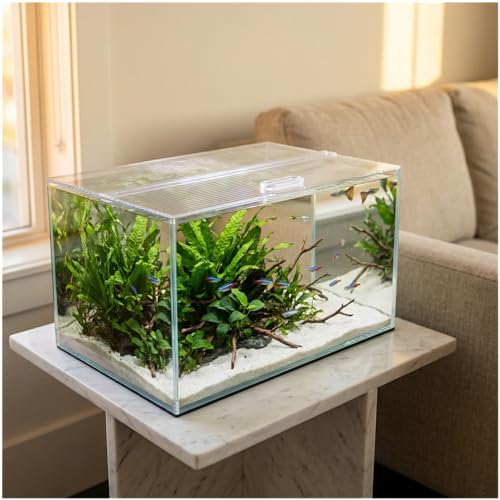 Aquarium Canop Polycarbonate 15.37 x 7.63 x 0.24 for 5/10 Gallon Without Center Brace Aquariums Cover Aquarium Lid，Clear