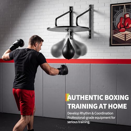 Garvee 24 Inch Adjustable Speed Bag Platform, Heavy Duty Wall Mount Boxing Trainer with 360° Swivel for Home Gym Workout