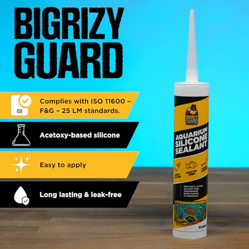 Aquarium Silicone Sealant Clear 2x10.14 Fl oz Cartridge - Aquarium Safe Silicone for Fish & Plants, 100% Waterproof, Non-Toxic, Solvent Free, Strong Bond, Fast Cure, Transparent (2 Pack)